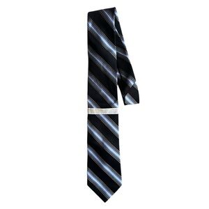 Michael Kors Men’s Core Stripe Black Striped Necktie NWT